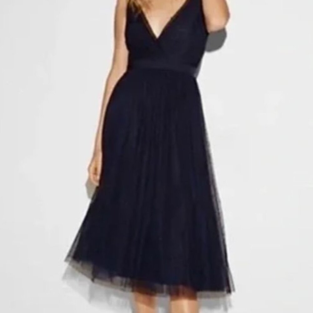 NWT navy blue $88 Express knee-length tulle dress, size 4